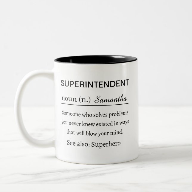 Taza Bicolor Funny Personalized Superintendent Definition (Izquierda)