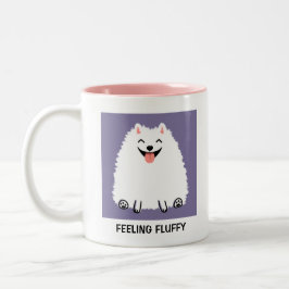 Taza Bicolor Funny Pomeranian Sensándose Personalizado esponjos
