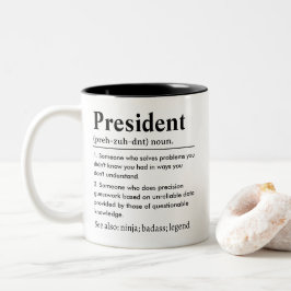 Taza Bicolor Funny President Definition