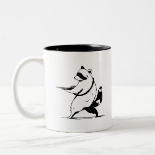 Taza Bicolor Funny Raccoon Shooter