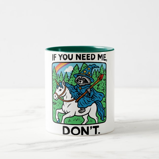 Taza Bicolor Funny Raccoon Wizard Trash Panda Coffee Hilarious  (Centro)