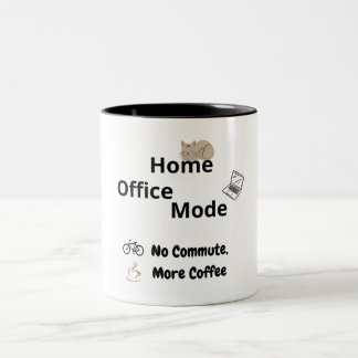 Taza Bicolor Funny Remote Work Mug for Office Coworkers