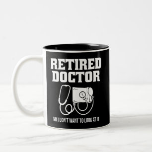 Taza Bicolor Funny Retirada Médica Stethoscope Retirada