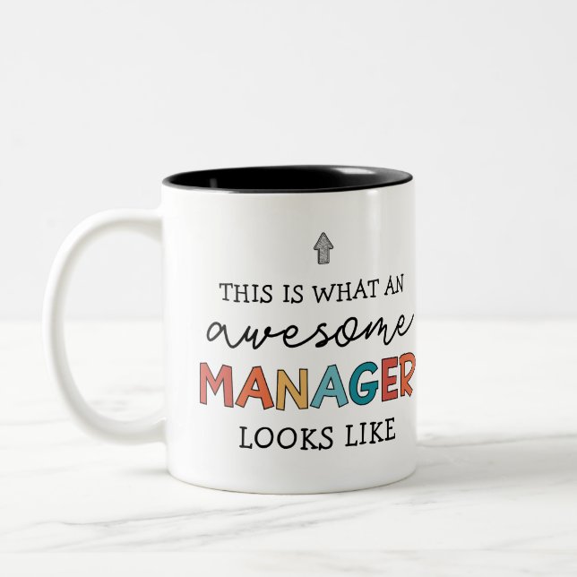 Taza Bicolor Funny Retro Awesome Manager (Izquierda)