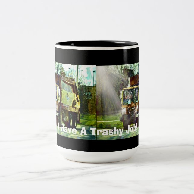 TAZA BICOLOR FUNNY RUBBISH TRUCK DRIVER'S COFFEE MUGS (Centro)