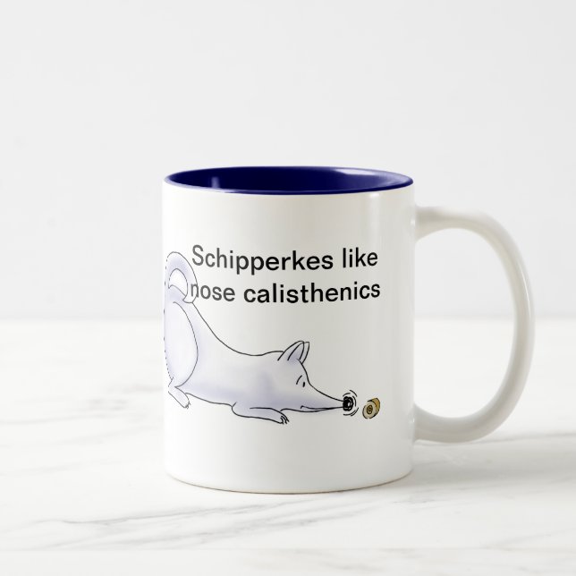 Taza Bicolor Funny Schipperke Dog Personalizado (Derecha)