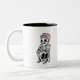 Taza Bicolor Funny Skeleton esperando