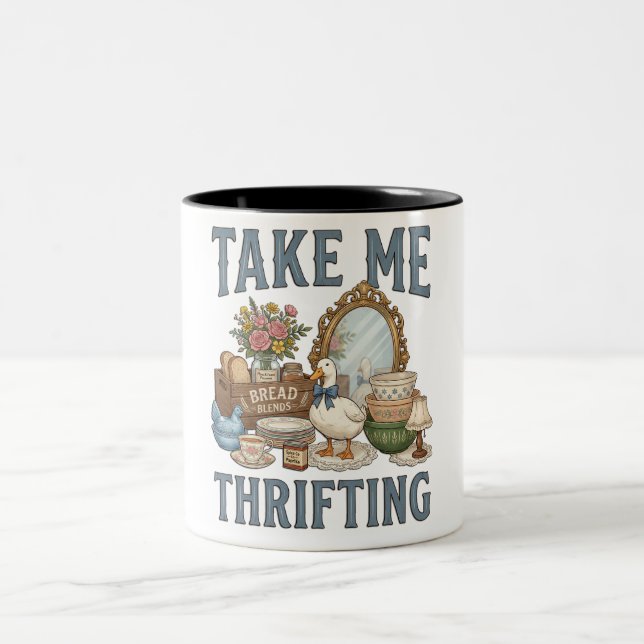 Taza Bicolor Funny Take Me Thrifting (Centro)