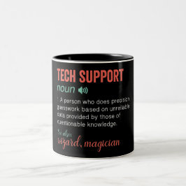 Taza Bicolor Funny Tech Support Bone Tone Coffee Mug