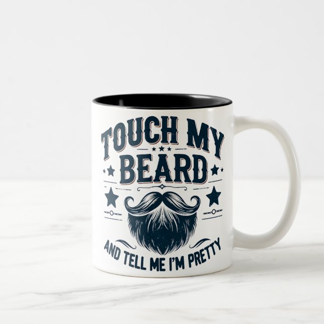 Taza Bicolor Funny Touch My Beard (Derecha)