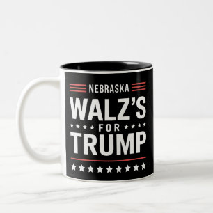 Taza Bicolor Funny Trump Vance Walz para Trump Nebraska