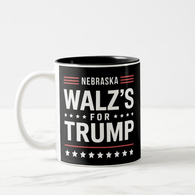 Taza Bicolor Funny Trump Vance Walz para Trump Nebraska (Izquierda)