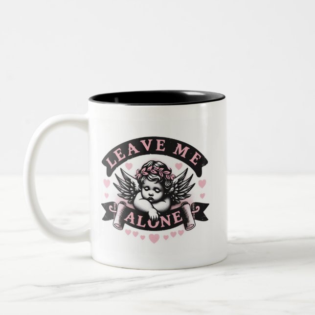 Taza Bicolor Funny Valentines, déjame solo cupido (Izquierda)