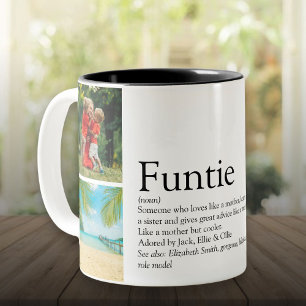Taza Bicolor Funtie Tía Tía Definición Collage de Fotos