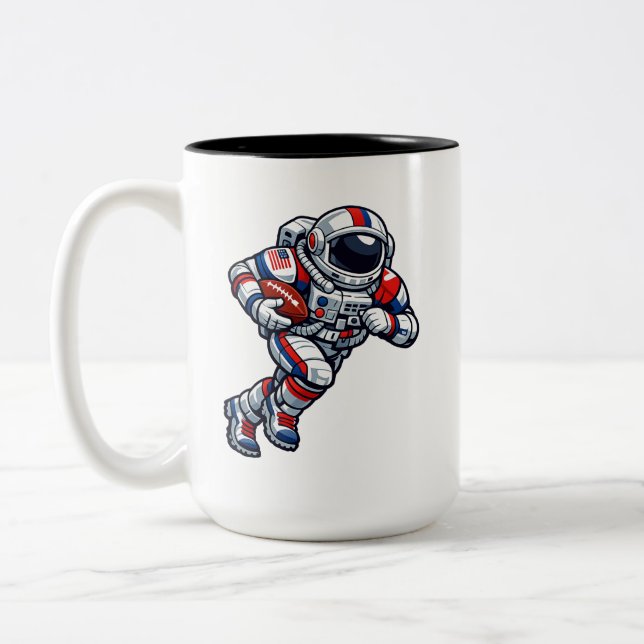Taza Bicolor Fútbol Astronauta (Izquierda)