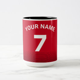 Taza Bicolor Futbol de Jersey Rojo