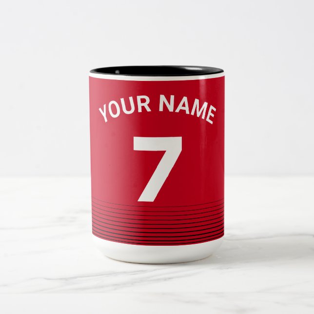 Taza Bicolor Futbol de Jersey Rojo (Centro)