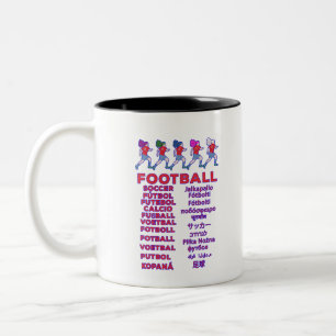 Taza Bicolor Fútbol en múltiples idiomas - Calcio Soc fußball