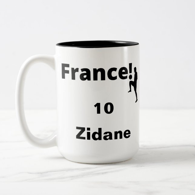 Taza Bicolor Fútbol Francia, personalizable (Izquierda)