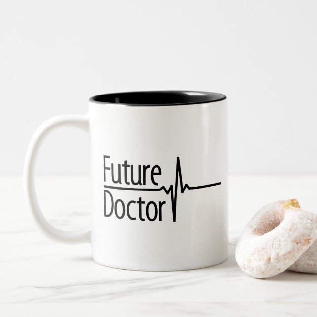 Taza Bicolor Futuro Doctor EKG (Con donut)