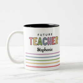 Taza Bicolor Futuro y personalizado regalo colorido para profes