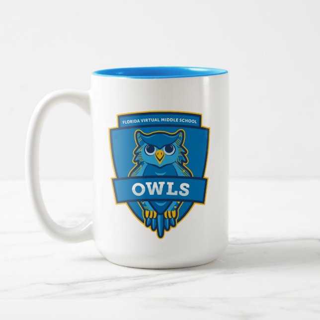Taza Bicolor FVMS School Mug (azul) (Izquierda)