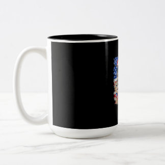 Taza Bicolor Gafas De Sol Bandera Estadounidense Del Gato 4 De