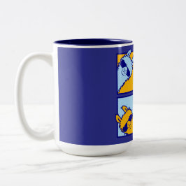 Taza Bicolor Gafas de sol cuadruple patrón Pop Art de Llama Ret