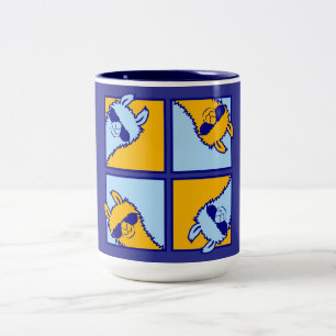 Taza Bicolor Gafas de sol cuadruple patrón Pop Art de Llama Ret