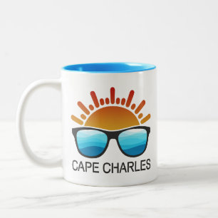 Taza Bicolor Gafas de sol de Cape Charles Beach Virginia
