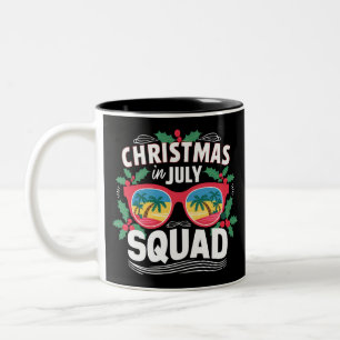 Taza Bicolor Gafas de sol de Navidad en julio Equipo Verano Pla