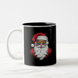 Taza Bicolor Gafas de sol de Santa Orgullo Navidad Pijama X-mas