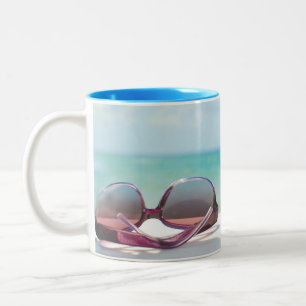 Taza Bicolor Gafas de sol en la playa