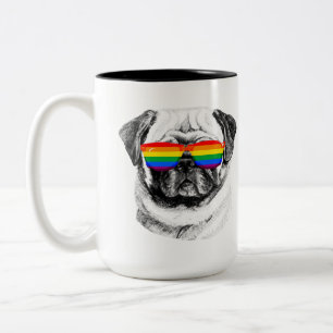 Taza Bicolor Gafas de sol Pug Pride