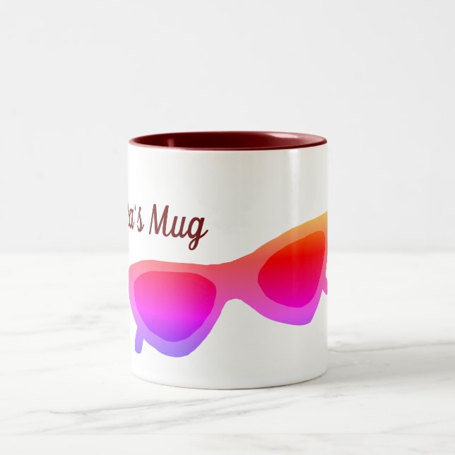Taza Bicolor Gafas de sol rosadas personalizadas (Centro)