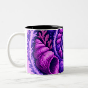 Taza Bicolor Galaxia Espiral Océano Místico Arte de Concha Co