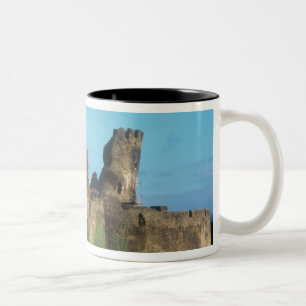 Taza Bicolor Gales - castillo de Caerphilly, con una vista de l