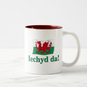 Taza Bicolor Galés Iechyd DA (alegrías!)
