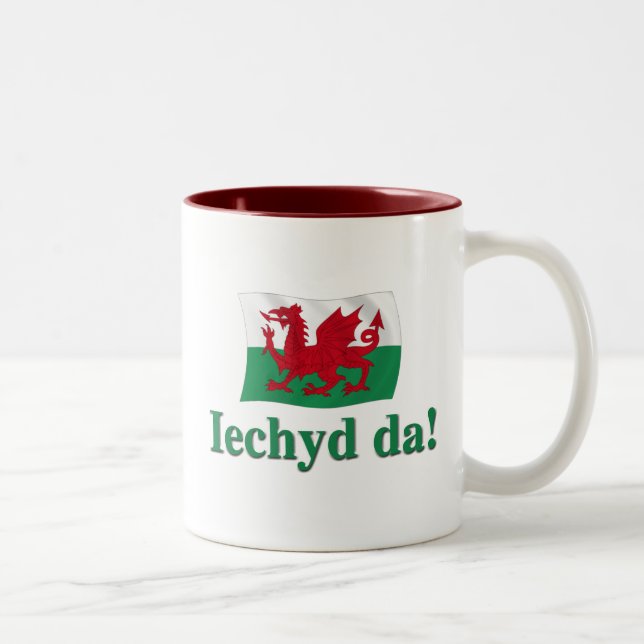 Taza Bicolor Galés Iechyd DA (alegrías!) (Derecha)
