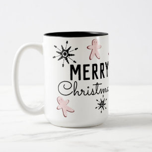 Taza Bicolor Galleta de jengibre de Feliz Navidad