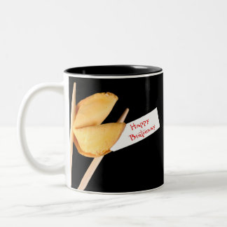 Taza Bicolor Galleta de la suerte del feliz cumpleaños