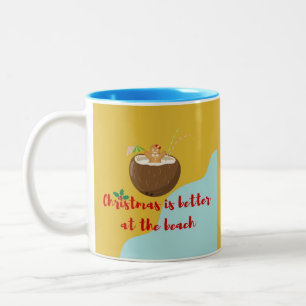 Taza Bicolor Galleta de Navidad de Playa