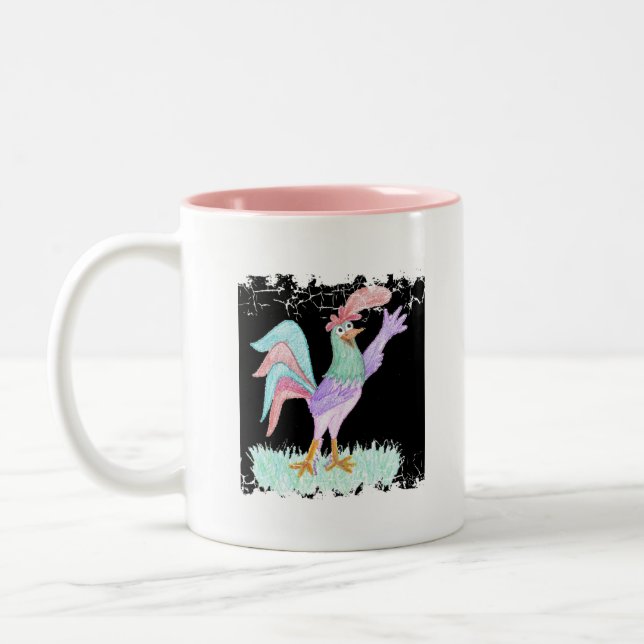 Taza Bicolor Gallo Cantor (Izquierda)