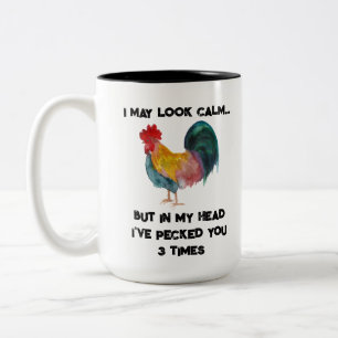 Taza Bicolor Gallo de Granja Divertida