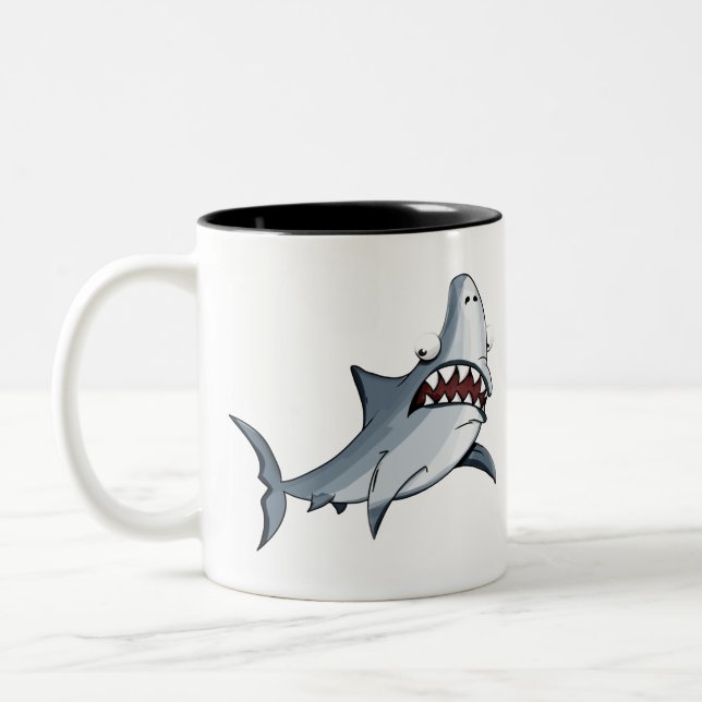 Taza Bicolor gama de diseño de tiburones (Izquierda)