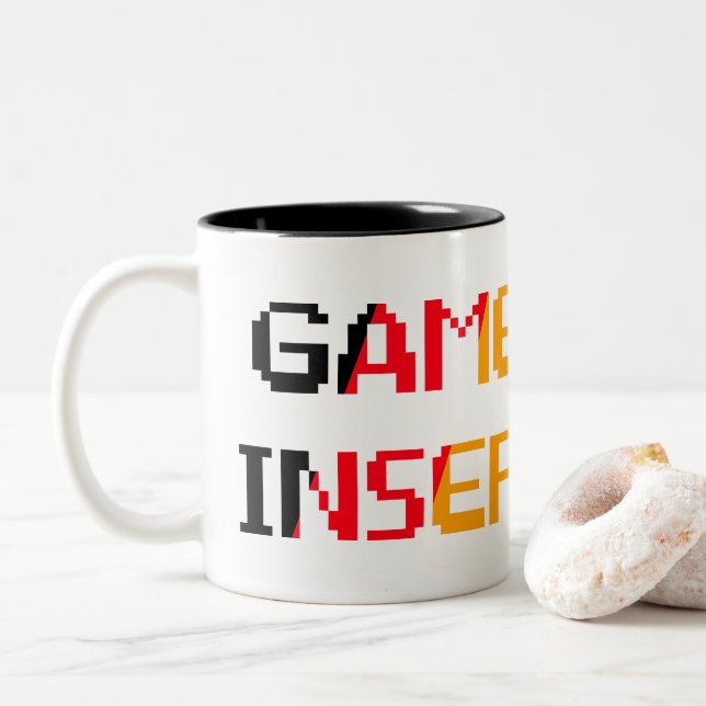 Taza Bicolor Game Over Insert Coin (Con donut)