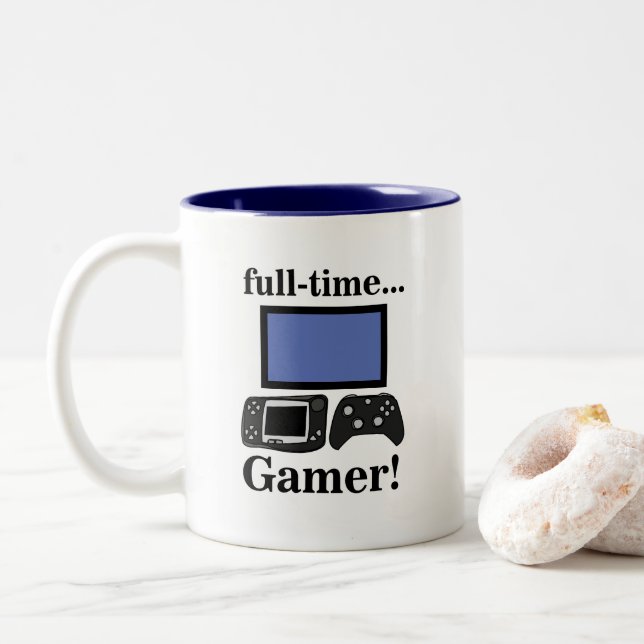Taza Bicolor Gaming Gamer Funny (Con donut)