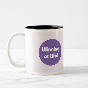 Taza Bicolor Ganando en la vida Tipografía