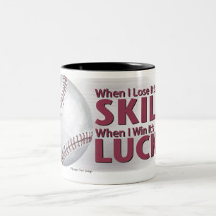 Taza Bicolor Ganar la habilidad de perder el béisbol