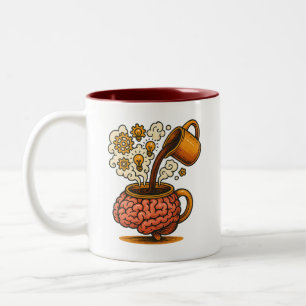 Taza Bicolor Ganas de café Geeky para amantes del cerebro y pen